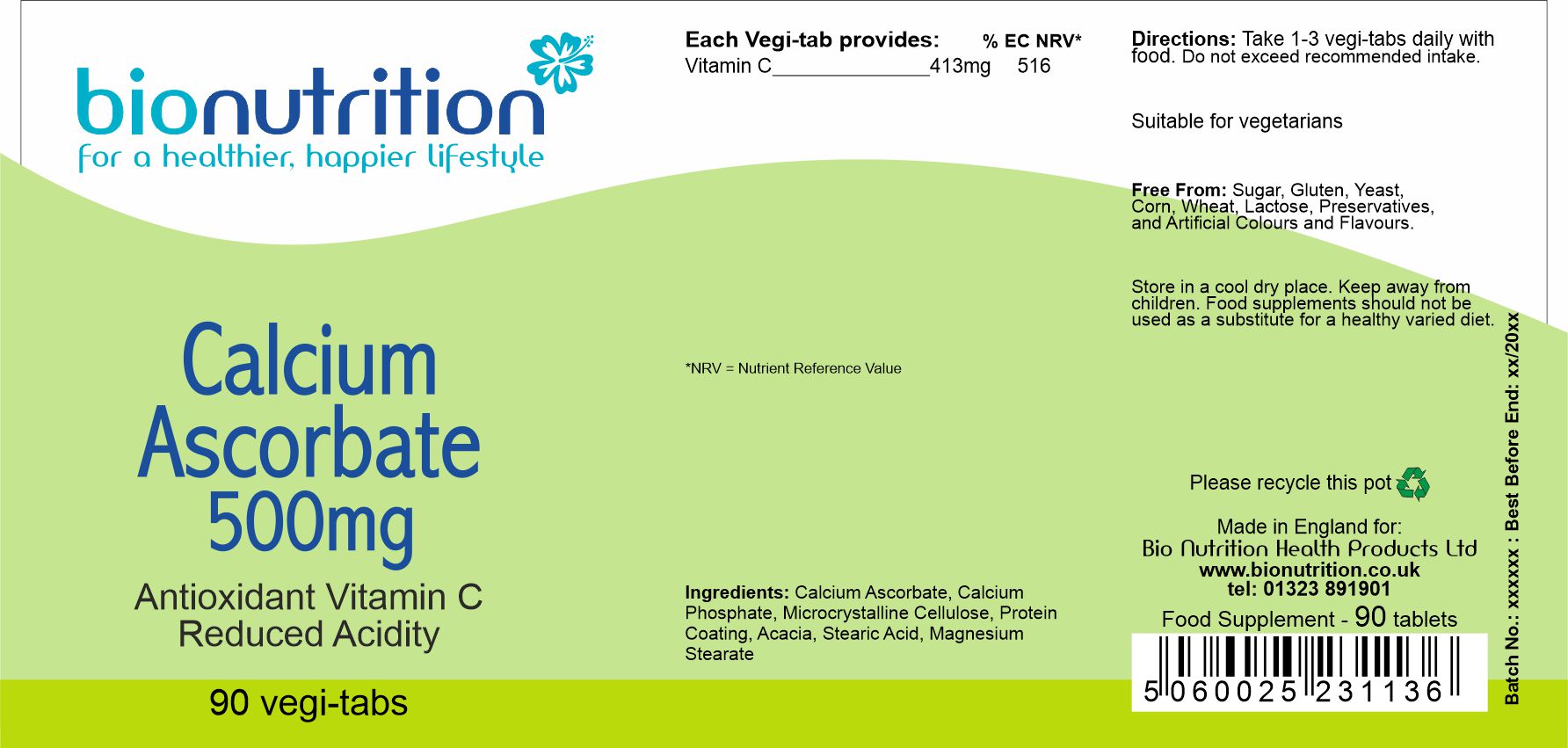 Calcium Ascorbate 500mg > Detox & AntiAgeing > Bio Nutrition