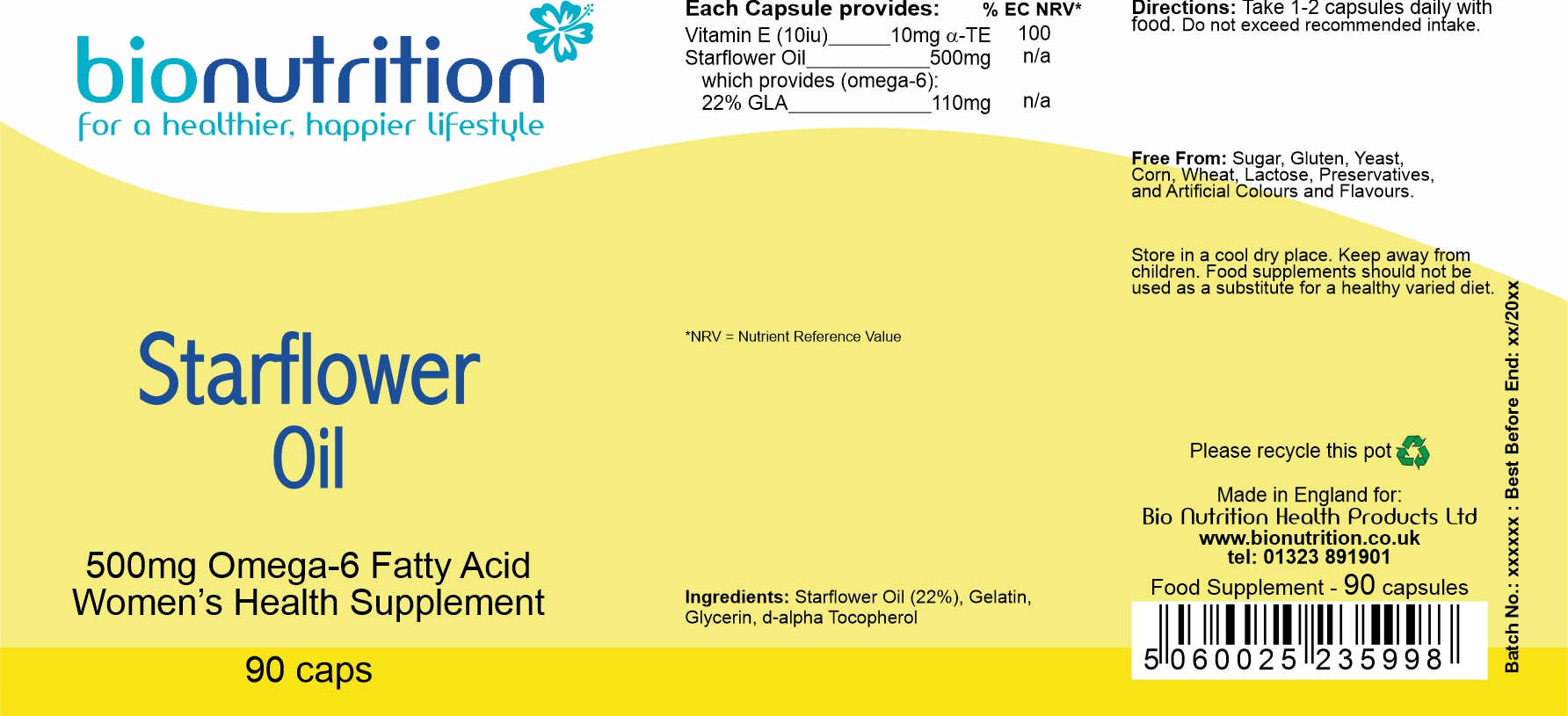 Starflower Oil 500mg > Women's Health > Bio Nutrition