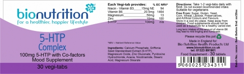 Bio Nutrition : Sleep, Mood & Memory : 5-HTP Complex > Product Label