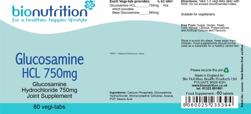 Glucosamine HCL 750mg