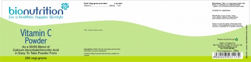 Bio Nutrition :  Antioxidant & Immune Boost : Calcium Ascorbate / Ascorbic Acid Powder > Product Label