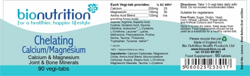 Bio Nutrition :  Joint & Bone Health : Chelating Calcium/ Magnesium > Product Label