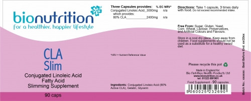 Bio Nutrition :  Slim 'n' Trim : CLA Slim > Product Label