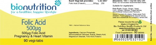 Folic Acid 500µg