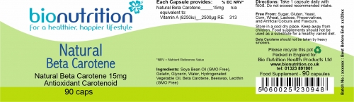 Natural Beta Carotene 15mg