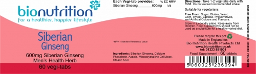Siberian Ginseng 600mg